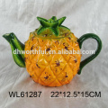 Fashionable handpainting pineapple shaped ceramic butter dish for tableware